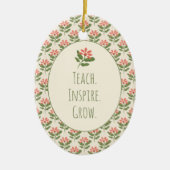Floral Teacher Appreciation Ornament | Custom Name (Voorkant)