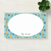 Floral Teacher Aqua Custom Name Post-it® Notes (Kantoor)