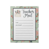 Floral Teacher Mail Notitieblok (Gedraaid)