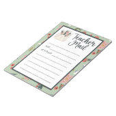 Floral Teacher Mail Notitieblok (Schuin)