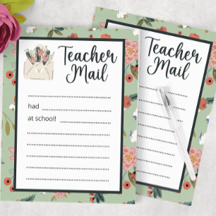 Floral Teacher Mail Notitieblok