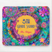  Floral Teacher Squad gepersonaliseerd Muismat (Voorkant)