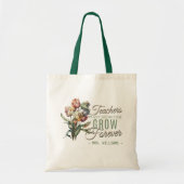Floral Teachers Waardering Canvas tas (Voorkant)