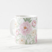Floral Teacup Design Ceramic Coffee Mug (Devant gauche)