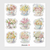 Floral Teacup Sticker (Vel)