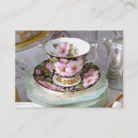  Floral Teacup Visitekaartje (Voorkant)