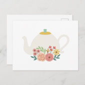 Floral Teapot Briefkaart (Voorkant / Achterkant)