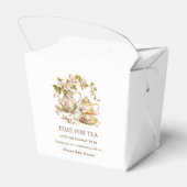 Floral Teapot Time for Tea Baby Shower Bedankdoosjes (Achterkant)