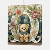 FLoral Teddy Bear letter O Keramisch Ornament (Links)