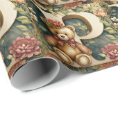 FLoral Teddy Bear letter P Cadeaupapier (Rol Hoek)