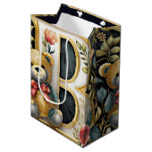 FLoral teddybeer letter B Medium Cadeauzakje (Voorkant Gekanteld)