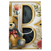FLoral teddybeer letter B Medium Cadeauzakje (Achterkant)