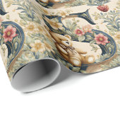 FLoral teddybeer letter S Cadeaupapier (Rol Hoek)