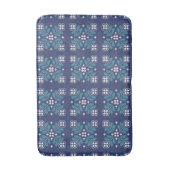Floral Tegel Pattern in Cream, Turquoise en Blue Badmat (Voorkant Verticaal)