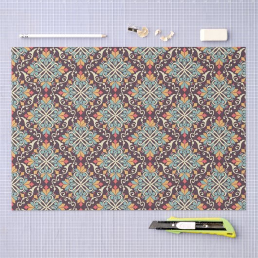Floral Tegel Pattern Tissuepapier (Craft)