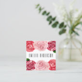 Floral tendance rose fleurs carte de visite (Debout devant)