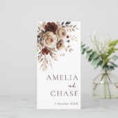 Floral Terracotta Bohemian Wedding Programme (Debout devant)