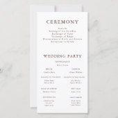 Floral Terracotta Bohemian Wedding Programme (Dos)