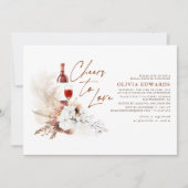 Floral Terracotta Boho Wine Tasting Vrijgezellenfe Kaart (Voorkant)