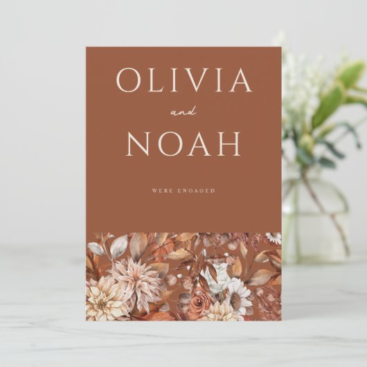 Floral Terracotta Nous sommes engagés carte Faire- (Debout devant)