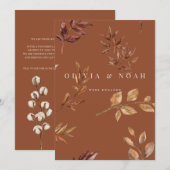 Floral Terracotta Nous sommes engagés carte Faire- (Devant / Derrière)