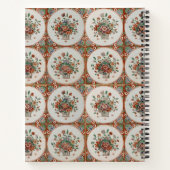  Floral Terracotta Tile Monogram Sketchbook Notitieboek (Achterkant)