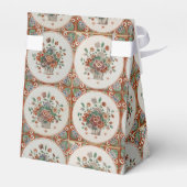 Floral Terracotta Tiles Pattern Wedding Bedankdoosjes (Achterkant)
