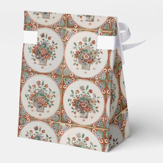 Floral Terracotta Tiles Pattern Wedding Bedankdoosjes (Achterkant)