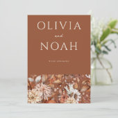Floral Terracotta We zijn verloofd Aankondiging Ka (Staand voorkant)