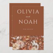 Floral Terracotta We zijn verloofd Aankondiging Ka (Voorkant / Achterkant)