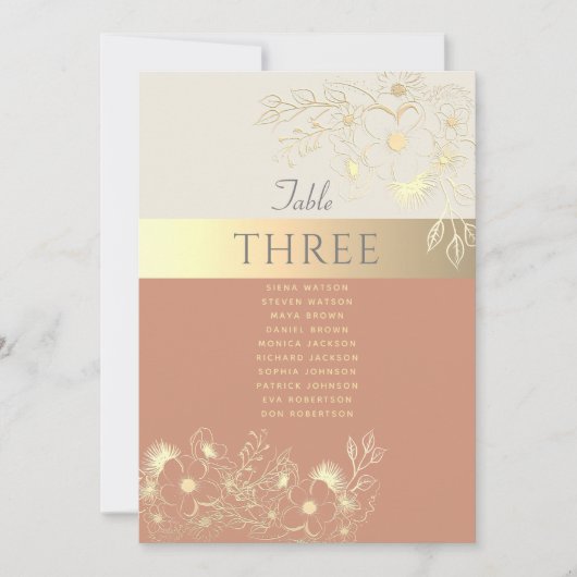 Floral Terracotta Wedding Seating Chart (Voorkant)