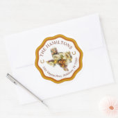 Floral Texas Return Adresse Classic Round Sticker (Enveloppe)