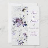 Floral Textured Paper Elegant Wedding Invitation (Devant)