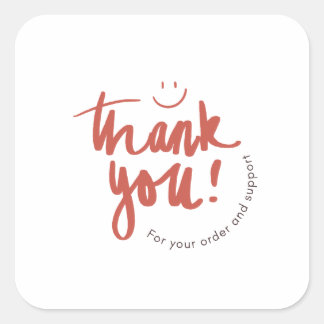 Floral Thank You Business Card – Small Business  Vierkante Sticker