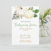 Floral Thanksgiving Diner Invitation Citrouilles (Debout devant)