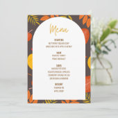 Floral Thanksgiving Diner Menu Bruiloft Menu Kaart (Staand voorkant)