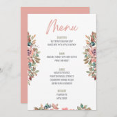 Floral Thanksgiving Diner Menu Bruiloft Menu Kaart (Voorkant / Achterkant)