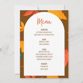 Floral Thanksgiving Diner Menu Bruiloft Menu Kaart
