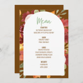 Floral Thanksgiving Diner Menu Bruiloft Menu Kaart (Voorkant / Achterkant)