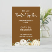 Floral Thanksgiving Dinner Invitation Bruin Kaart (Staand voorkant)