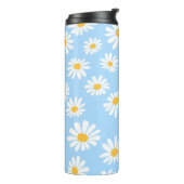 Floral thermal mug, daisy flowers  thermosbeker (Gedraaid links)