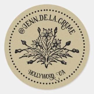  Floral Thistle Networking Ronde Sticker