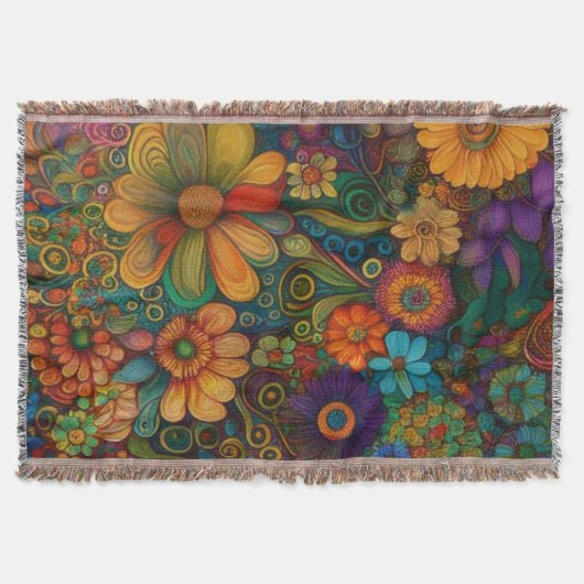 Floral Throw Blanket Deken (Voorkant)