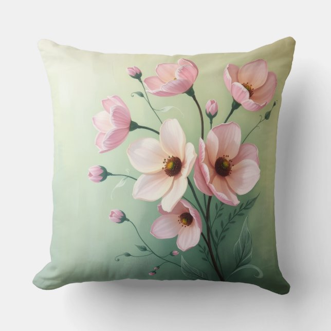Floral Throw Pillow Kussen (Voorkant)