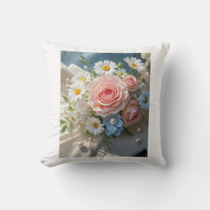 Floral Tijdloze elegantie ontmoet gefluisterde rom Kussen