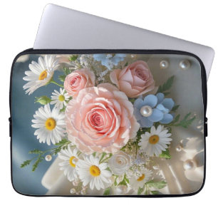 Floral Tijdloze elegantie ontmoet gefluisterde rom Laptop Sleeve