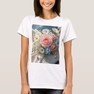 Floral Tijdloze elegantie ontmoet gefluisterde rom T-shirt