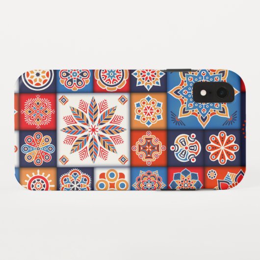 Floral Tile Case-Mate iPhone Case (Achterkant (horizontaal))