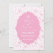 Floral Toile Fancy Blush Roze bruiloft Kaart (Voorkant)