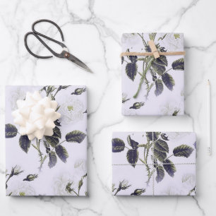 Floral Toile-Grey, Pink, Blue Inpakpapier Vel